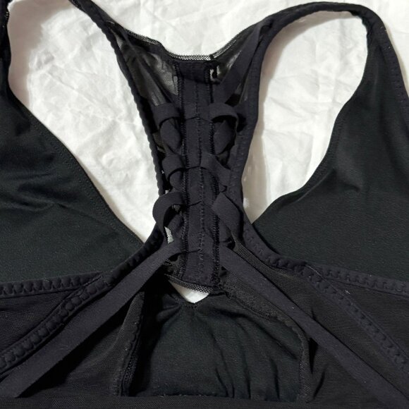 Lululemon Essential Rhythm Black Athletic Mesh Sports Yoga Racerback Bra 6 - Picture 5 of 8